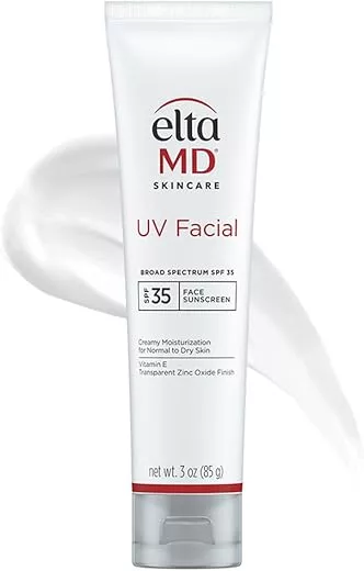 EltaMD UV Facial Sunscreen Moisturizer, SPF 30+ Moisturizing Sunscreen for Sensitive Skin and Dry Skin, Great for Boosting Skin Moisture and UV Protection, Formulated with Zinc Oxide, 3.0 oz Tube